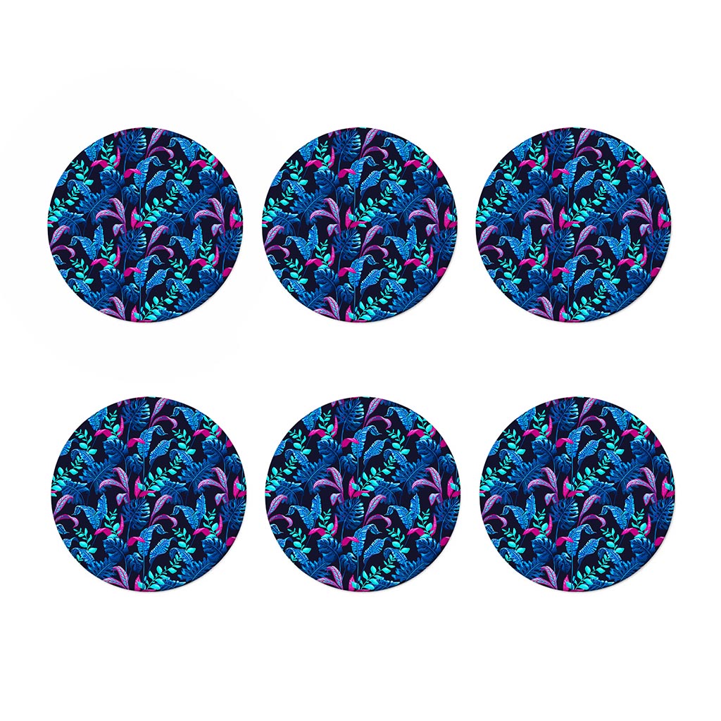 Turquoise Hawaii Tropical Pattern Print Coaster Set
