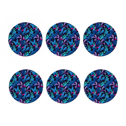 Turquoise Hawaii Tropical Pattern Print Coaster Set