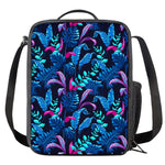 Turquoise Hawaii Tropical Pattern Print Crossbody Lunch Bag