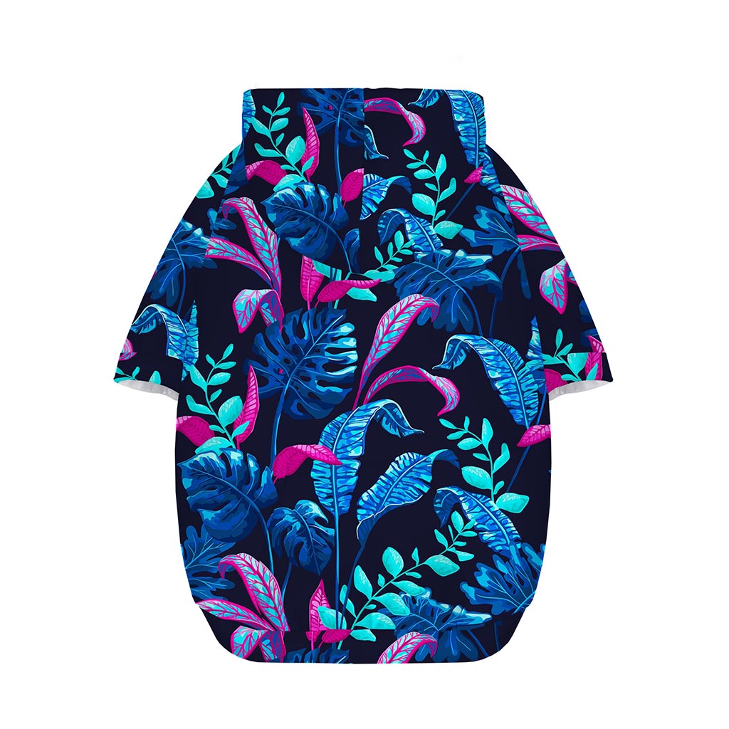 Turquoise Hawaii Tropical Pattern Print Dog Zip Up Hoodie