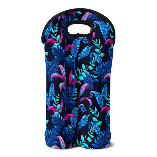 Turquoise Hawaii Tropical Pattern Print Double Neoprene Wine Tote