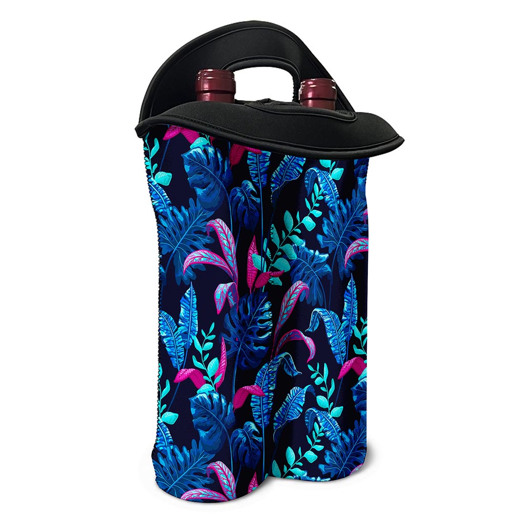 Turquoise Hawaii Tropical Pattern Print Double Neoprene Wine Tote