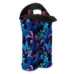 Turquoise Hawaii Tropical Pattern Print Double Neoprene Wine Tote