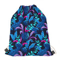 Turquoise Hawaii Tropical Pattern Print Drawstring Bag