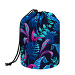 Turquoise Hawaii Tropical Pattern Print Drawstring Makeup Bag