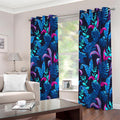 Turquoise Hawaii Tropical Pattern Print Extra Wide Grommet Curtains