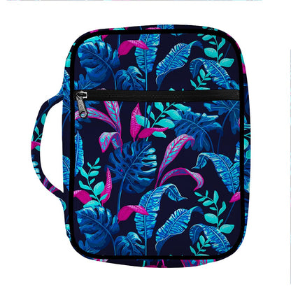 Turquoise Hawaii Tropical Pattern Print Front Pocket Bible Bag