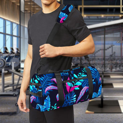 Turquoise Hawaii Tropical Pattern Print Gym Bag
