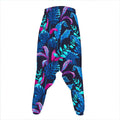 Turquoise Hawaii Tropical Pattern Print Hammer Pants