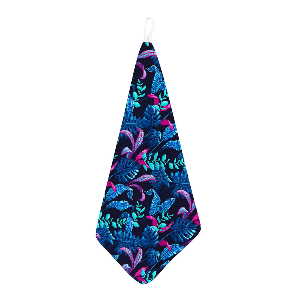 Turquoise Hawaii Tropical Pattern Print Hand Towel