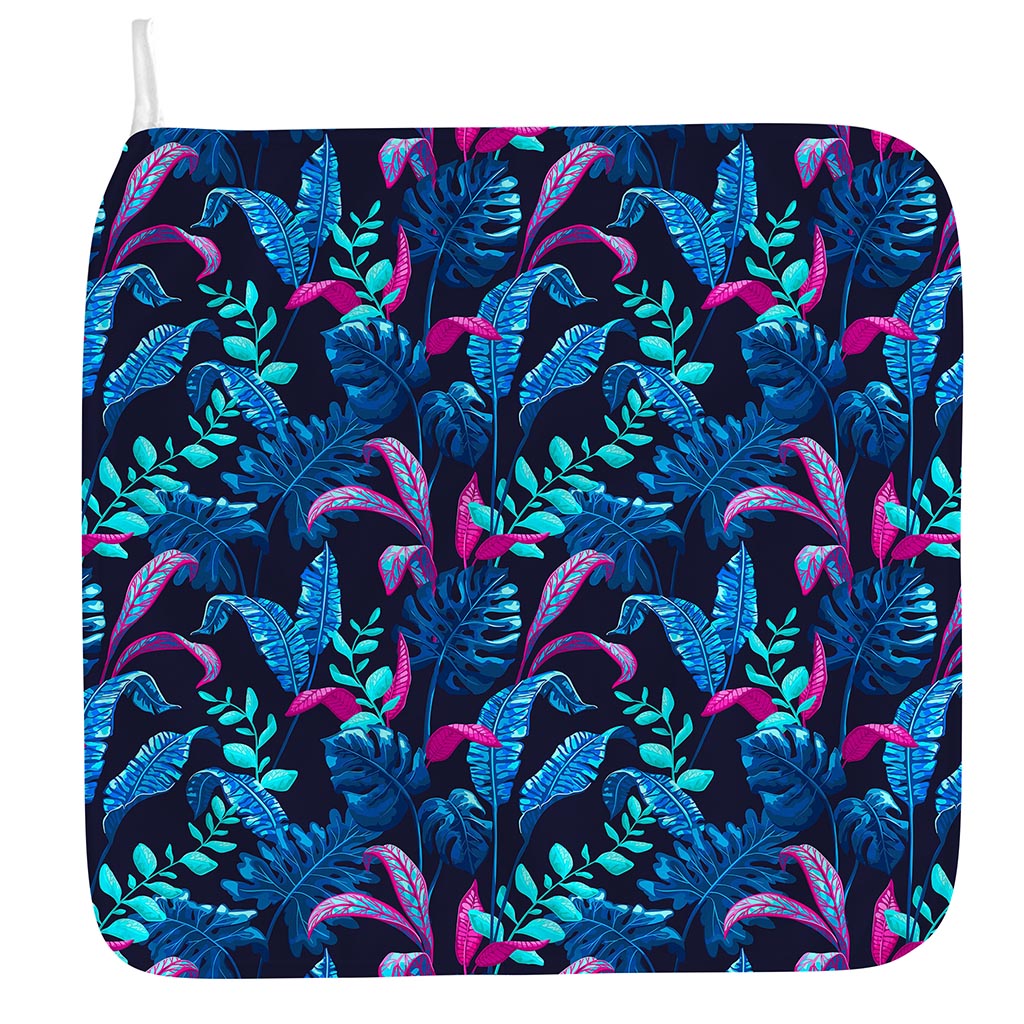 Turquoise Hawaii Tropical Pattern Print Hand Towel