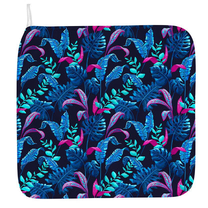 Turquoise Hawaii Tropical Pattern Print Hand Towel