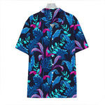 Turquoise Hawaii Tropical Pattern Print Hawaiian Shirt