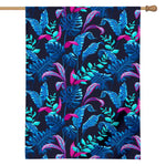 Turquoise Hawaii Tropical Pattern Print House Flag