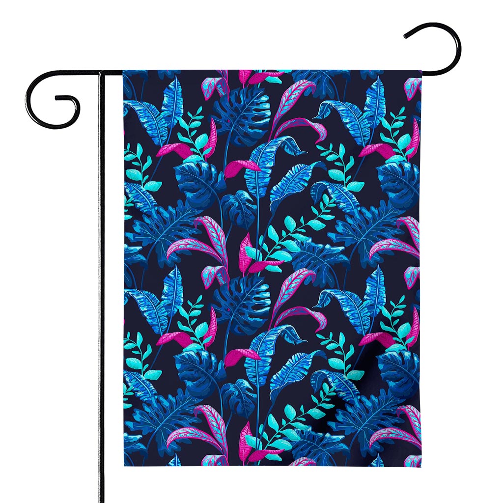 Turquoise Hawaii Tropical Pattern Print House Flag