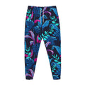 Turquoise Hawaii Tropical Pattern Print Jogger Pants
