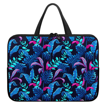 Turquoise Hawaii Tropical Pattern Print Laptop Sleeve With Handle