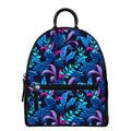 Turquoise Hawaii Tropical Pattern Print Leather Backpack