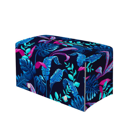 Turquoise Hawaii Tropical Pattern Print Leather Tissue Box Cover