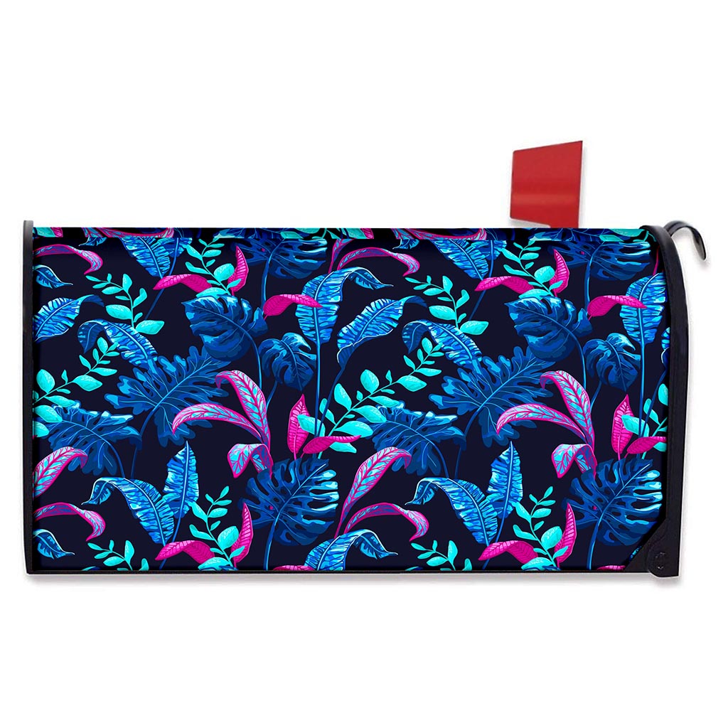 Turquoise Hawaii Tropical Pattern Print Mailbox Cover