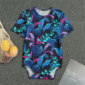 Turquoise Hawaii Tropical Pattern Print Men's Bodysuit
