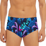 Turquoise Hawaii Tropical Pattern Print Men's Triangle Swim Briefs