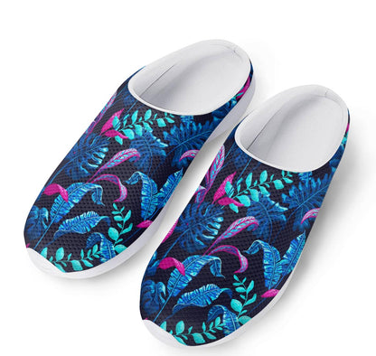 Turquoise Hawaii Tropical Pattern Print Mesh Casual Shoes
