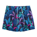 Turquoise Hawaii Tropical Pattern Print Mesh Shorts