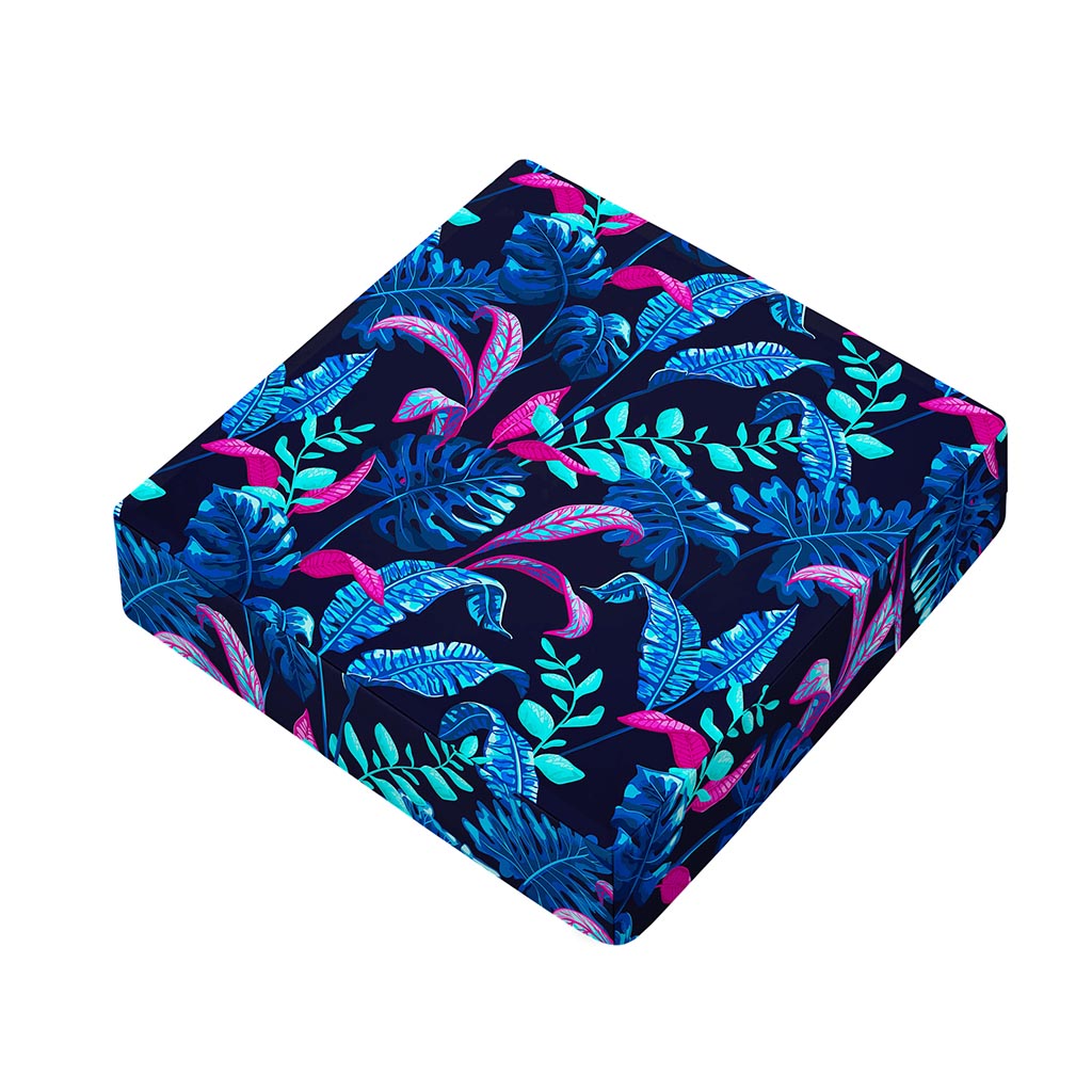 Turquoise Hawaii Tropical Pattern Print Outdoor Seat Cushion Cover