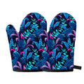 Turquoise Hawaii Tropical Pattern Print Oven Mitts