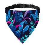 Turquoise Hawaii Tropical Pattern Print Over The Collar Dog Bandana
