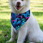Turquoise Hawaii Tropical Pattern Print Over The Collar Dog Bandana