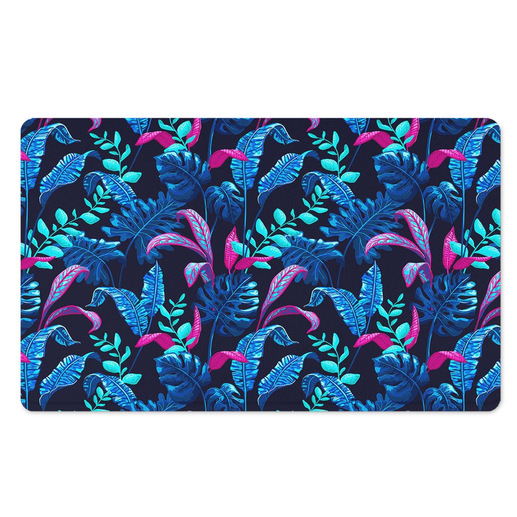 Turquoise Hawaii Tropical Pattern Print Polyester Doormat