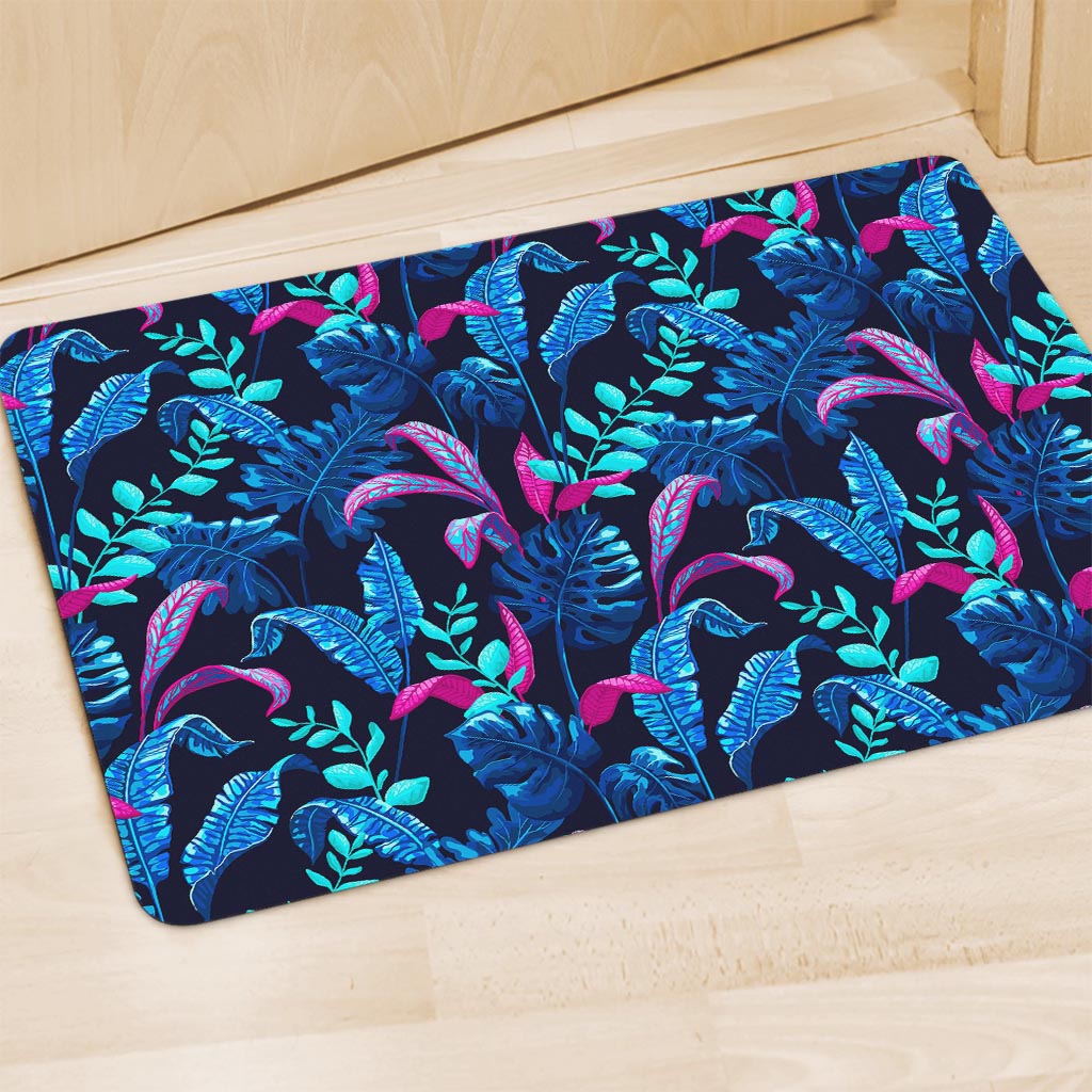 Turquoise Hawaii Tropical Pattern Print Polyester Doormat