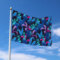 Turquoise Hawaii Tropical Pattern Print Polyester Flag