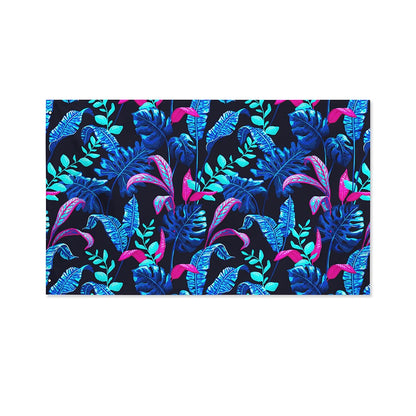 Turquoise Hawaii Tropical Pattern Print Polyester Flag