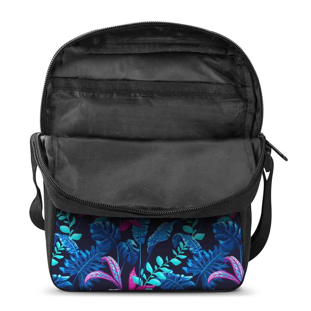 Turquoise Hawaii Tropical Pattern Print Rectangular Crossbody Bag