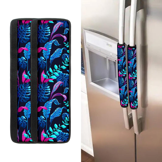 Turquoise Hawaii Tropical Pattern Print Refrigerator Handle Covers
