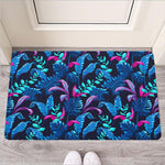 Turquoise Hawaii Tropical Pattern Print Rubber Doormat