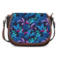 Turquoise Hawaii Tropical Pattern Print Saddle Bag