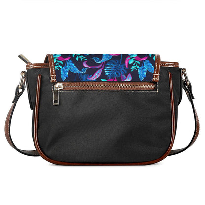 Turquoise Hawaii Tropical Pattern Print Saddle Bag