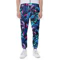 Turquoise Hawaii Tropical Pattern Print Joggers