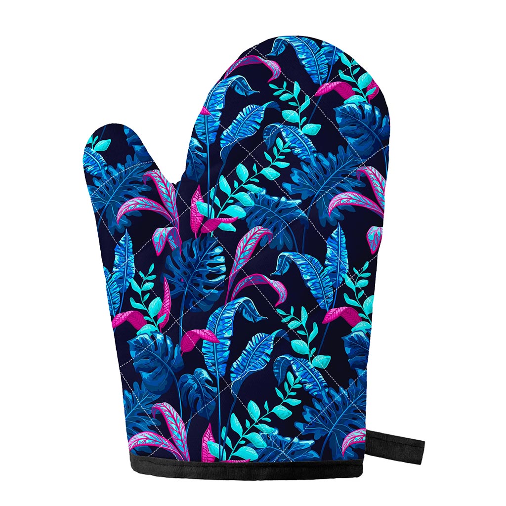 Turquoise Hawaii Tropical Pattern Print Single Oven Mitt