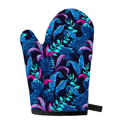 Turquoise Hawaii Tropical Pattern Print Single Oven Mitt