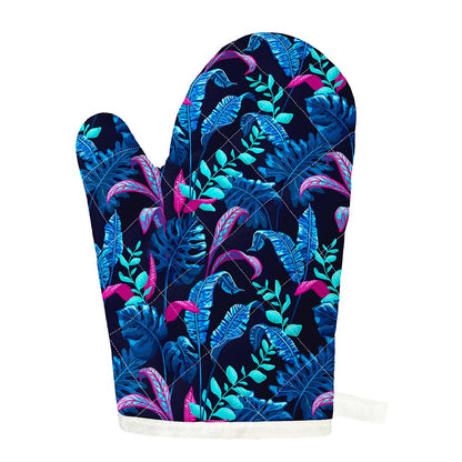 Turquoise Hawaii Tropical Pattern Print Single Oven Mitt