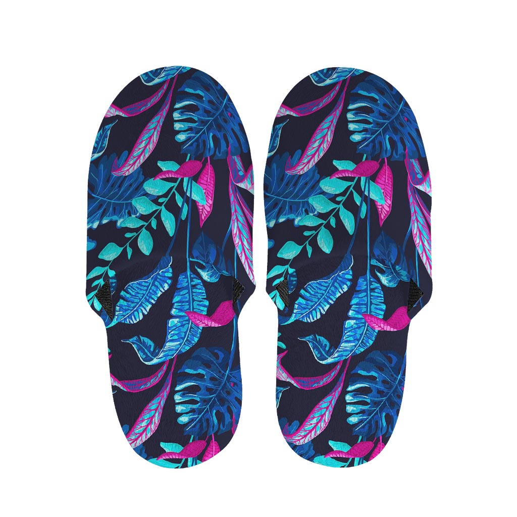 Turquoise Hawaii Tropical Pattern Print Slippers