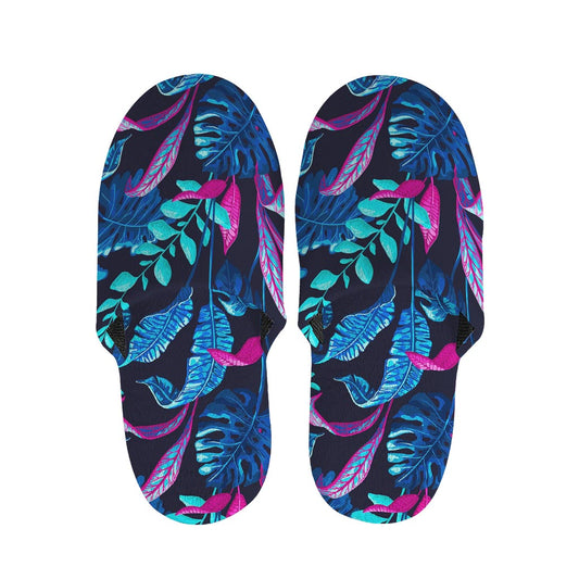 Turquoise Hawaii Tropical Pattern Print Slippers