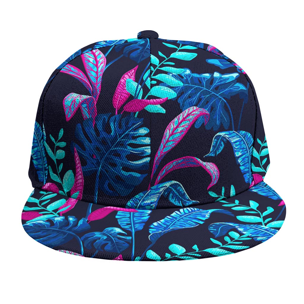 Turquoise Hawaii Tropical Pattern Print Snapback Cap