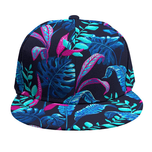 Turquoise Hawaii Tropical Pattern Print Snapback Cap