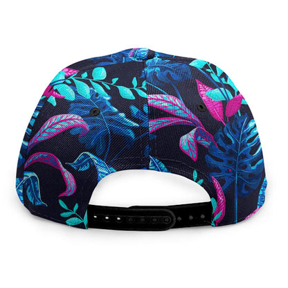 Turquoise Hawaii Tropical Pattern Print Snapback Cap